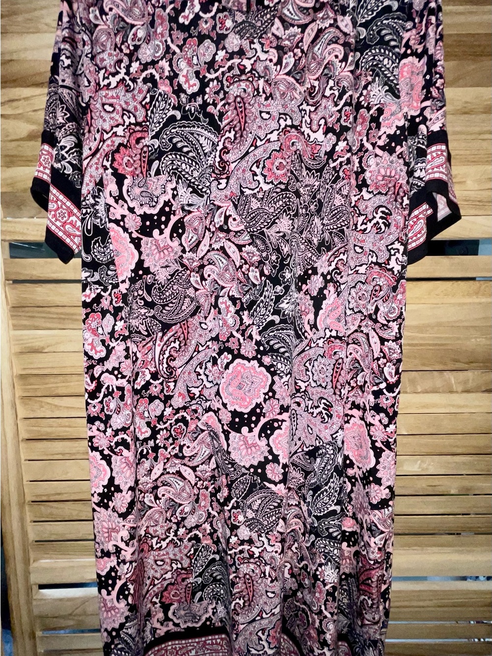 Michael Kors Paisley Print Shift Dress | 2X | Pink & Black Scoop Neck Plus Size - Picture 2 of 10